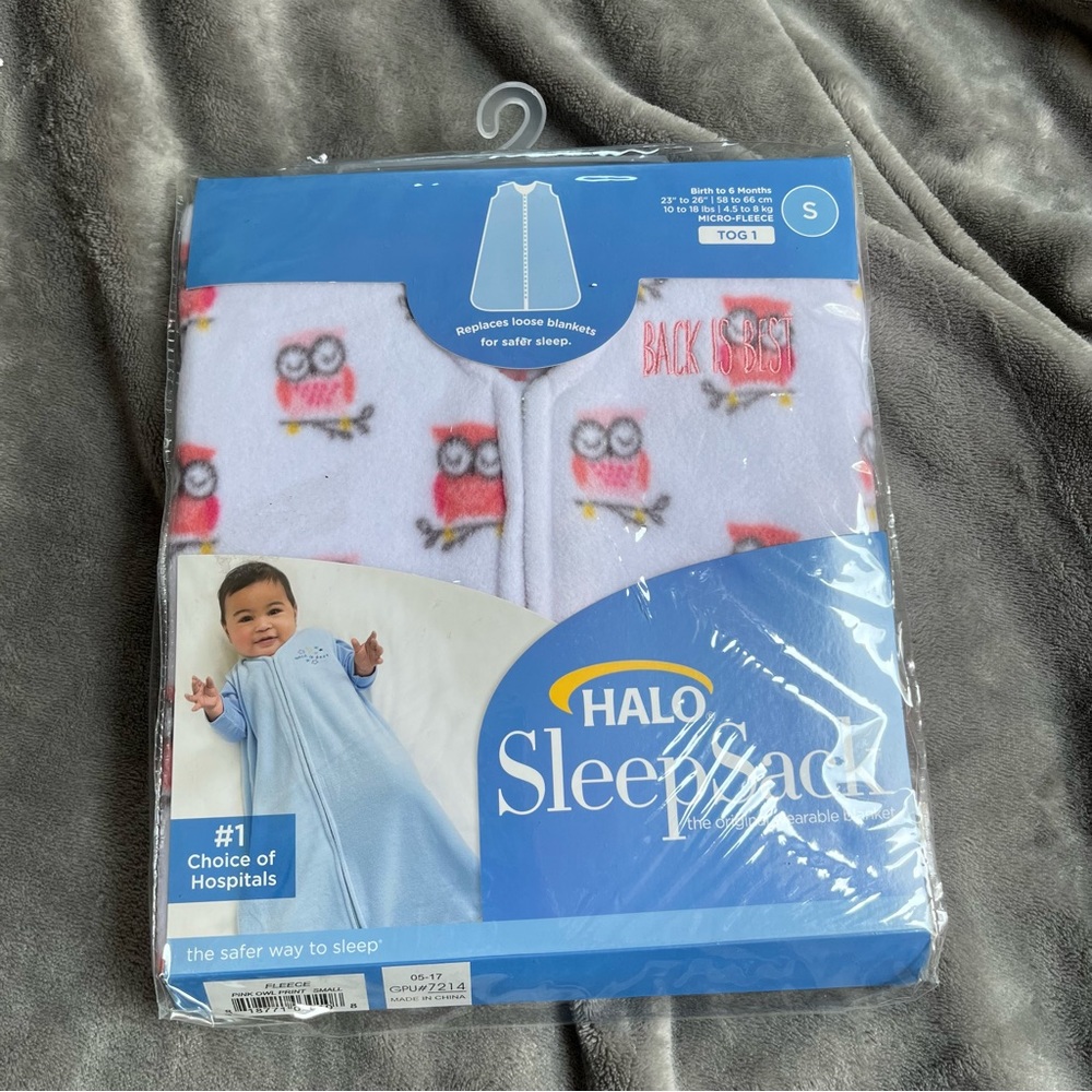 HALO Sleep Sack Cotton Blanket Pink OwL Print Small 0-6 months NEW